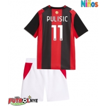 Camiseta AC Milan Christian Pulisic #11 Primera Equipación para niños 2026-27 manga corta (+ pantalones cortos)